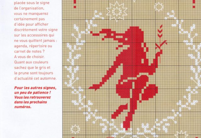 Cross stitch card with Zodiac Sign Virgin