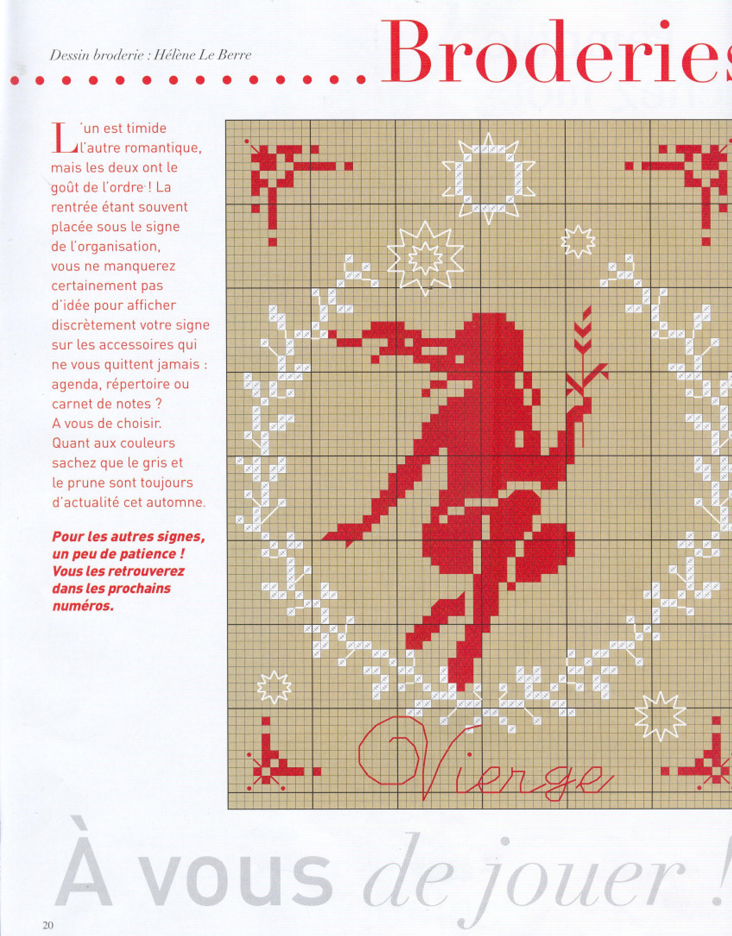 Cross stitch card with Zodiac Sign Virgin