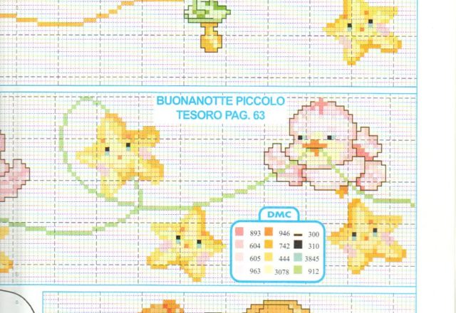 Cross stitch cot sheet stars and birds (4)