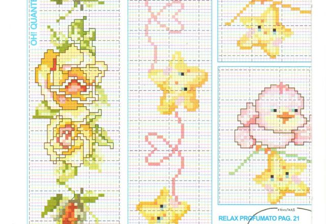 Cross stitch cot sheet stars and birds (5)