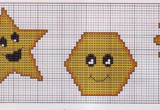 Cross stitch cot sheet stars and herts (2)