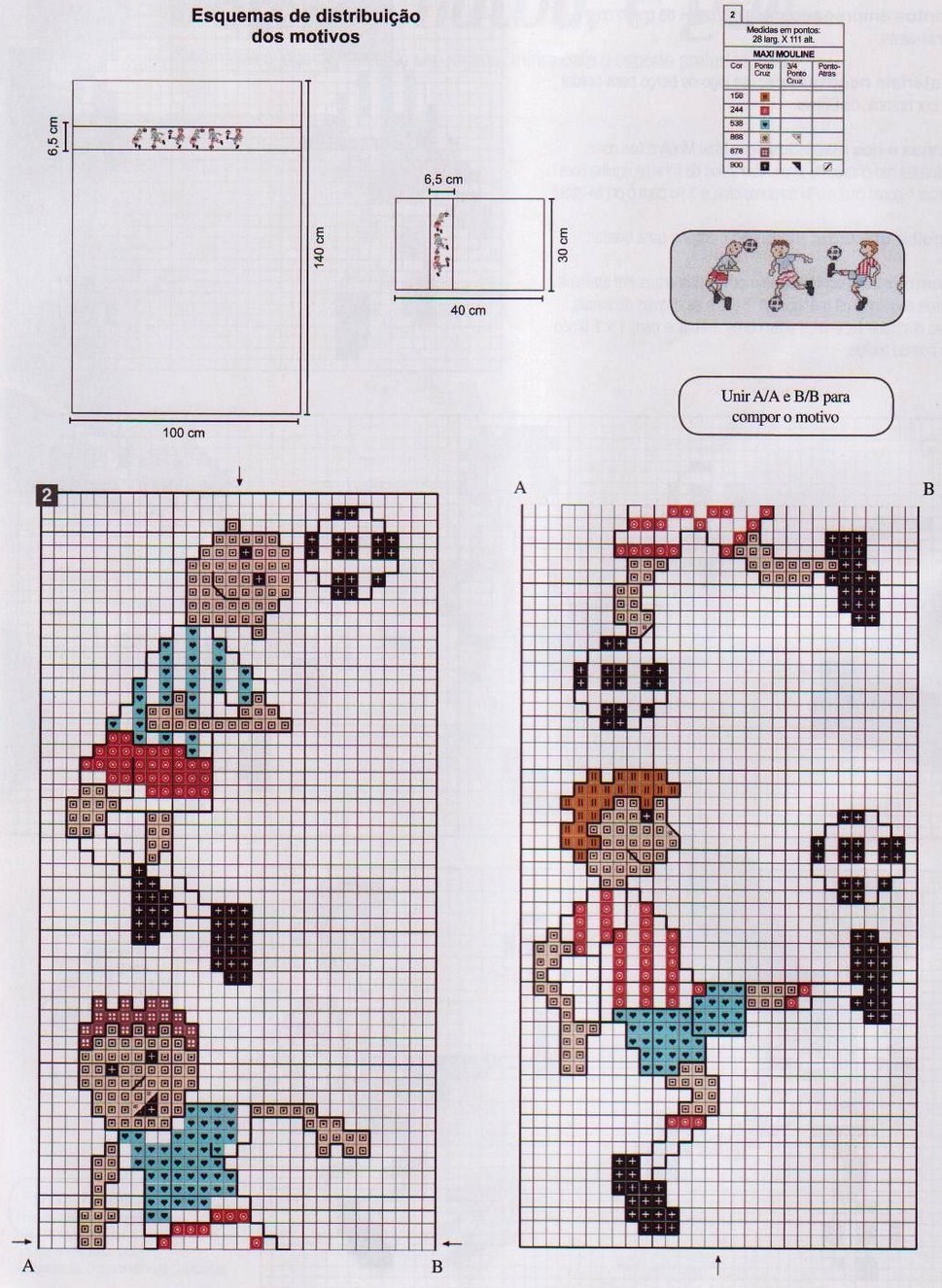Cross stitch cot sheets with football players (5)