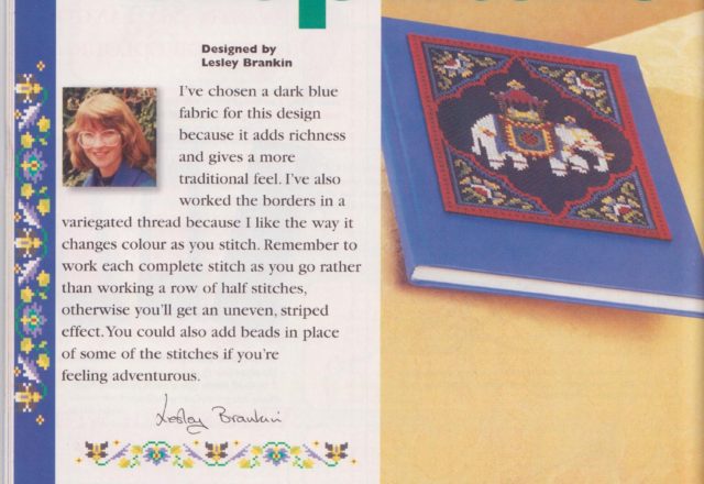 Cross stitch cushion with Indian elephant (1)