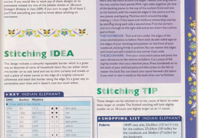 Cross stitch cushion with Indian elephant (4)