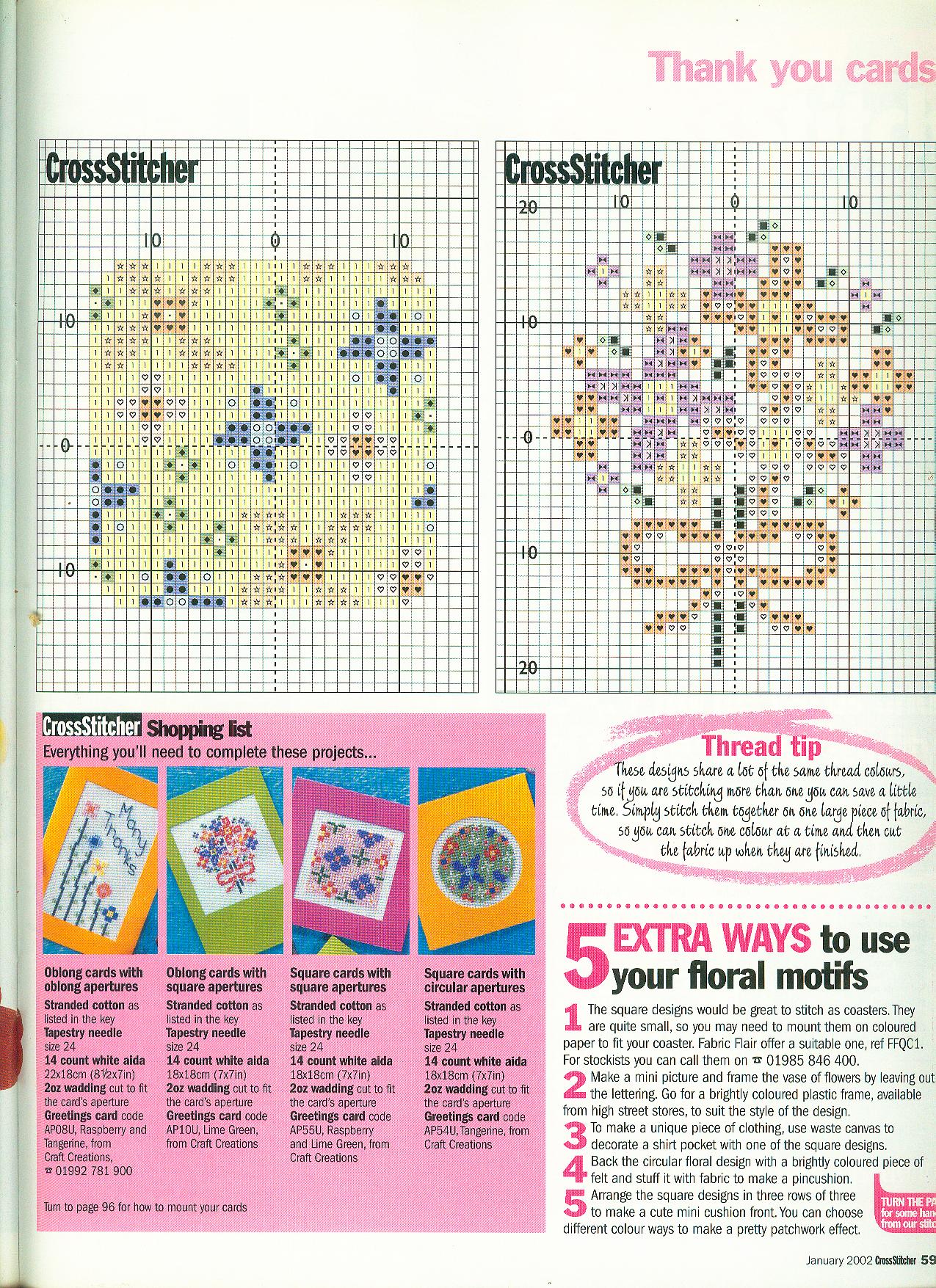 Cross stitch floral cards free patterns (3)