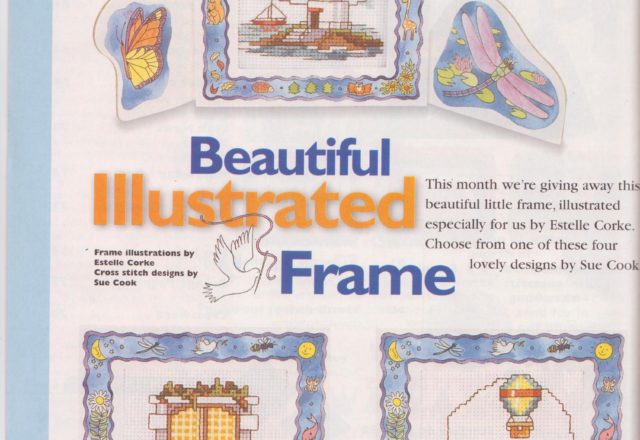 Cross stitch frames with a lighthouse and a window (1)