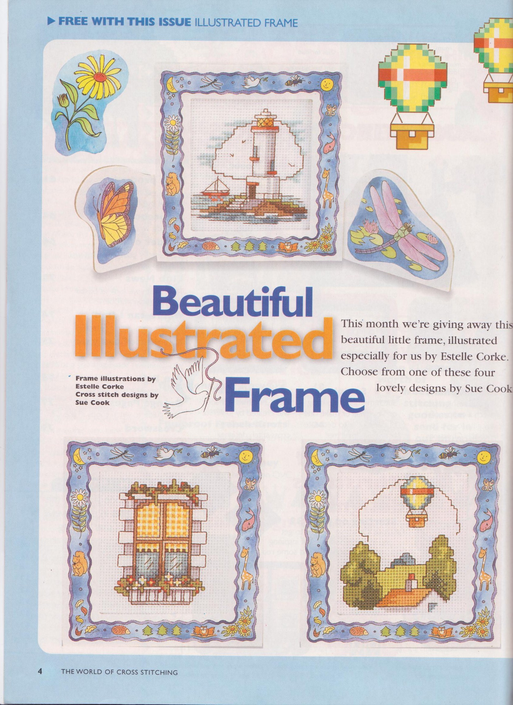 Cross stitch frames with a lighthouse and a window (1)