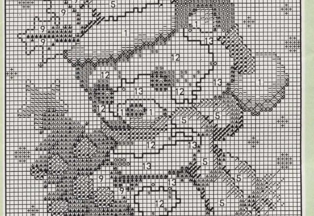 Cross stitch home painting pattern with a Christmas teddy bear (2)