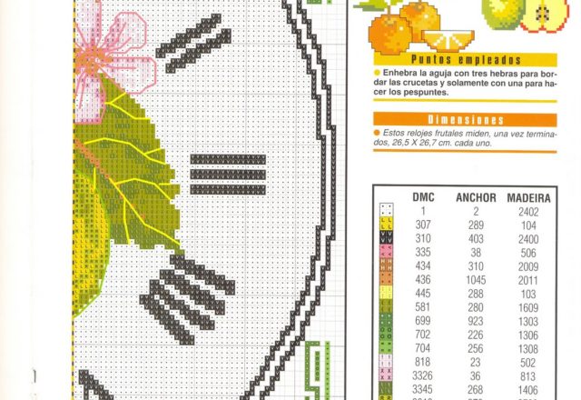 Cross stitch lemon clock (3)