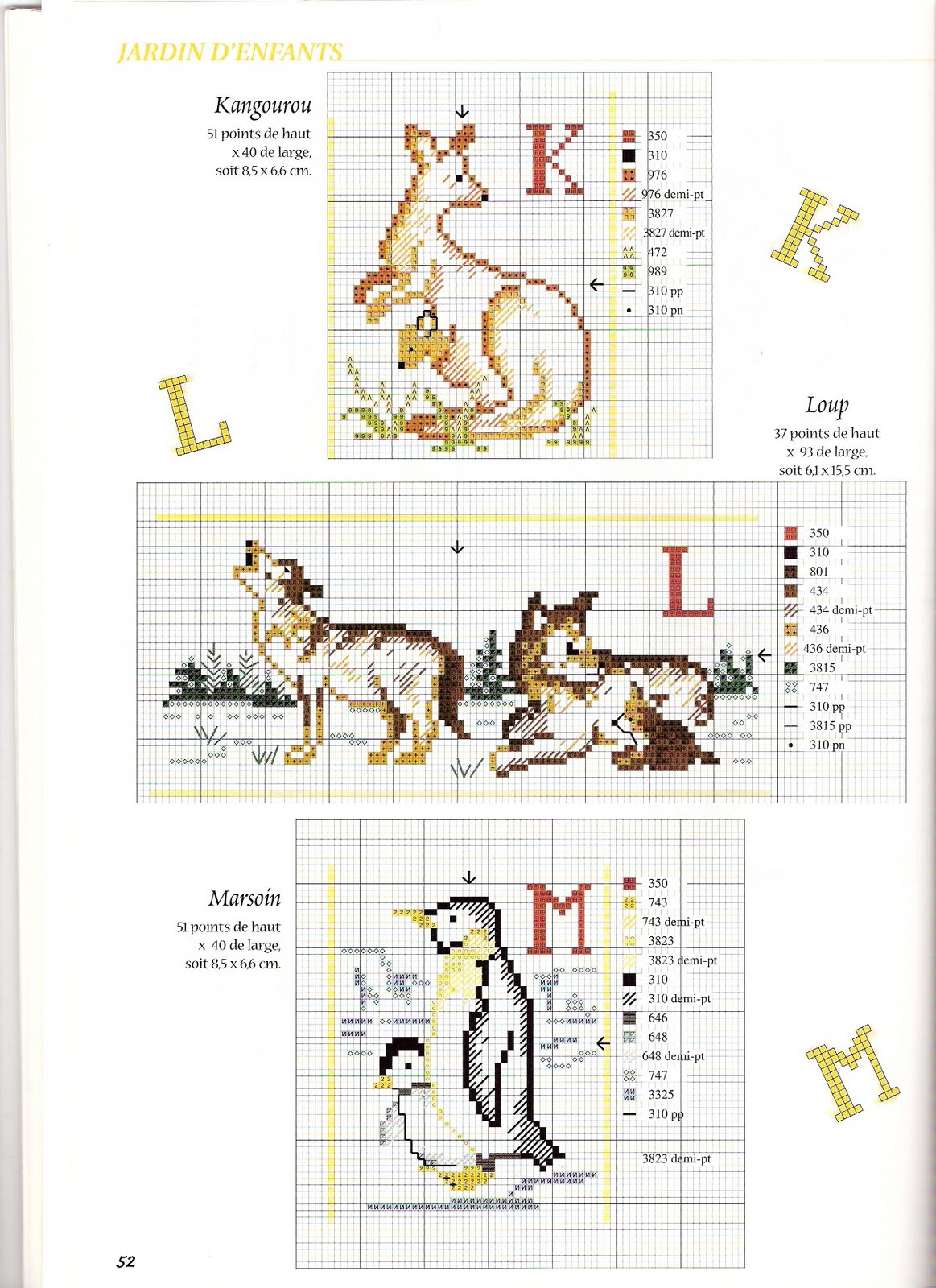 Cross stitch letters with animals (2)