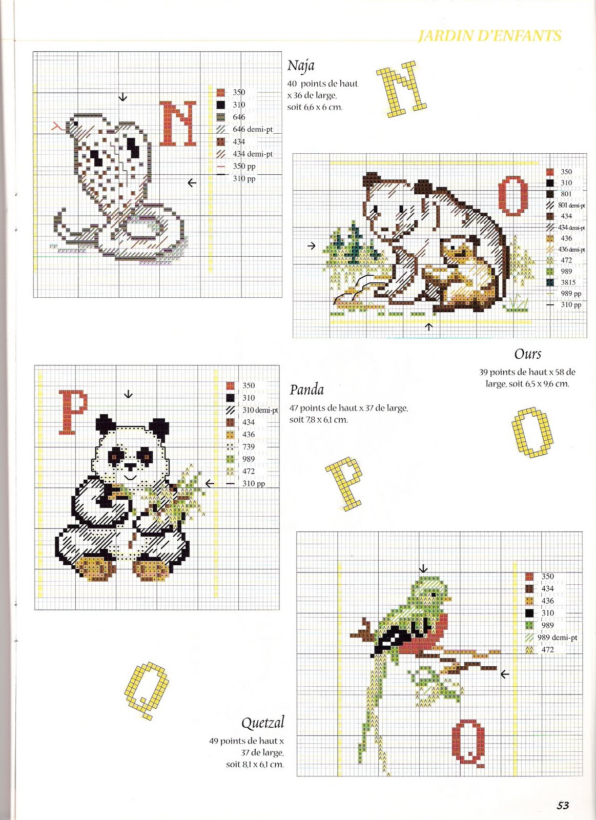 Cross stitch letters with animals (3)