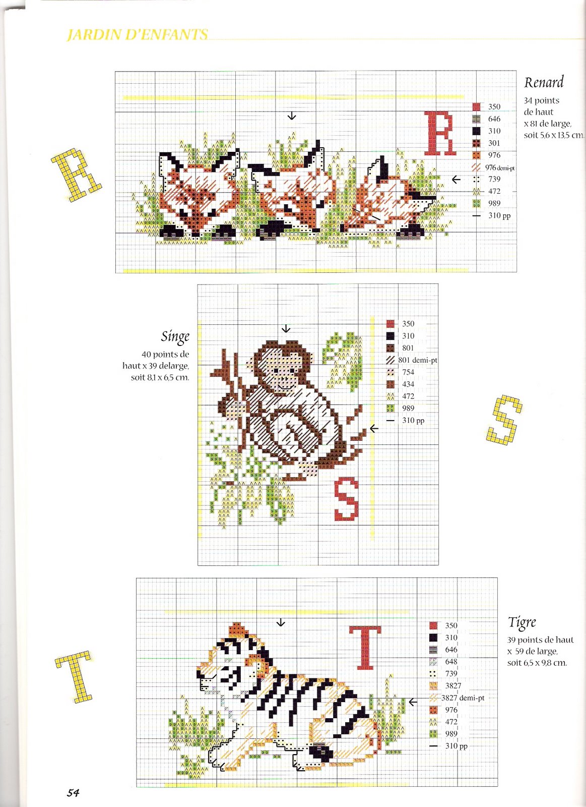 Cross stitch letters with animals (4)