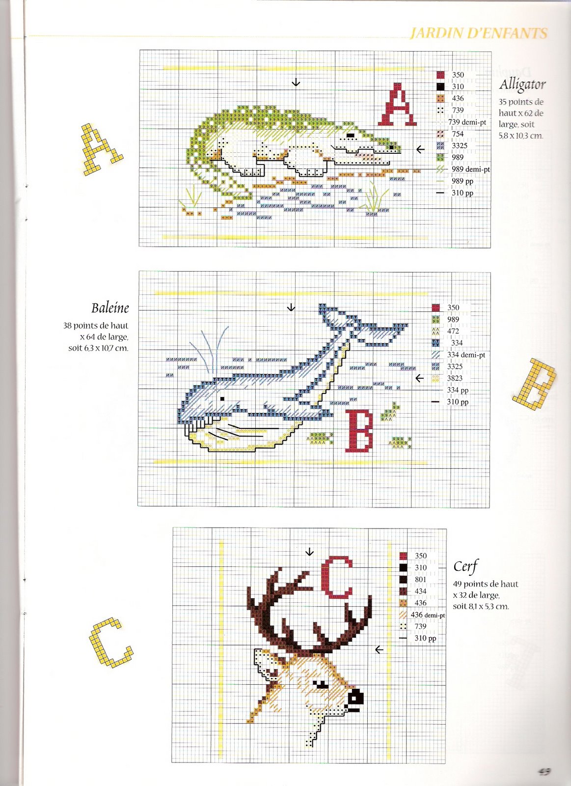 Cross stitch letters with animals (8)