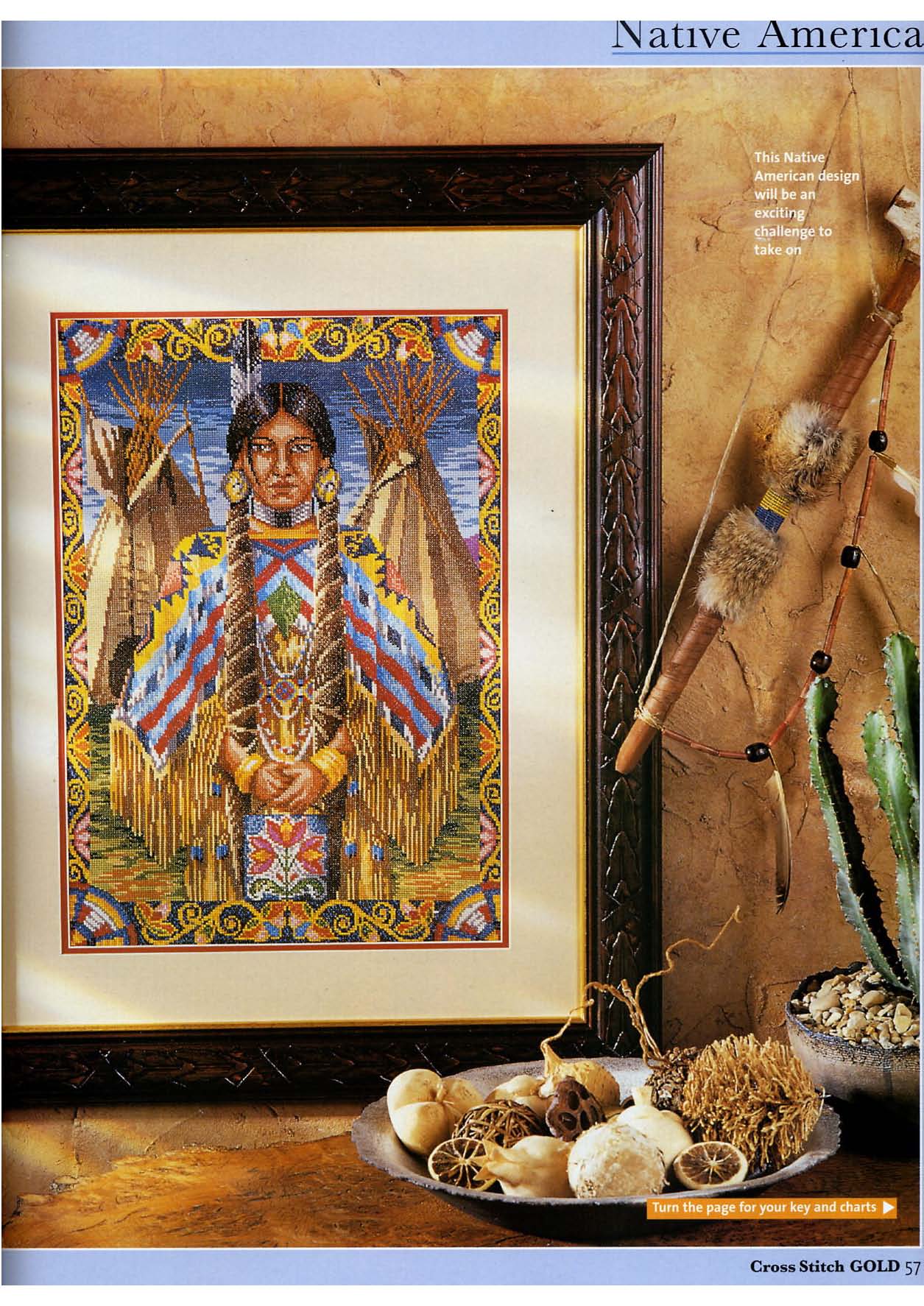 Cross stitch painting with Native Americans (1)