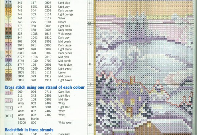 Cross stitch painting with snowy landscape free pattern download (2)