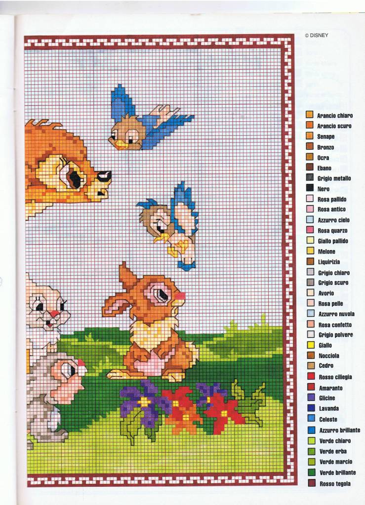 Cross stitch panel half stitch with Bambi and friends (2)