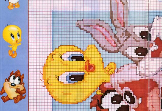 Cross stitch panel with Baby Looney Tunes (1)