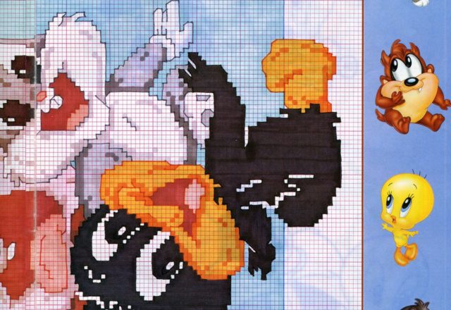 Cross stitch panel with Baby Looney Tunes (2)