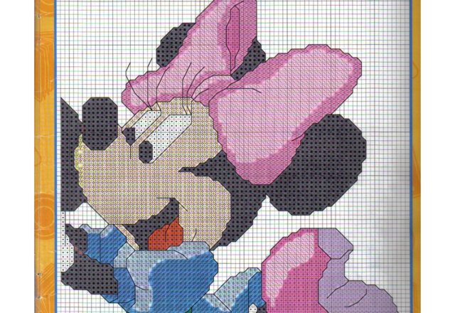 Cross stitch panel with Minnie Mouse and Mickey Mouse (3)