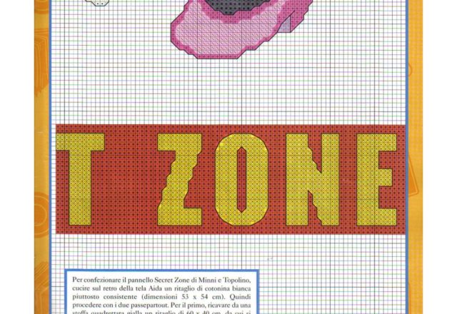 Cross stitch panel with Minnie Mouse and Mickey Mouse (5)