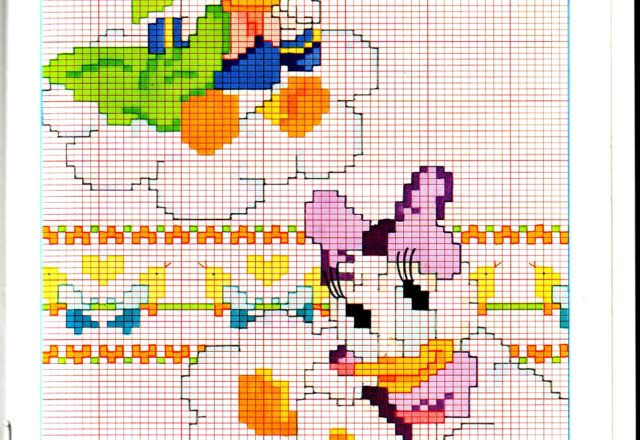 Cross stitch pattern Baby Donald and Daisy Duck