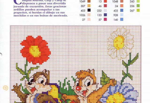 Cross stitch pattern Chip ’n Dale in excursion