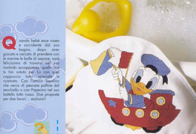 Cross stitch pattern Donald Duck on the boat (1)
