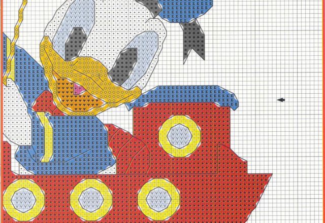 Cross stitch pattern Donald Duck on the boat (3)