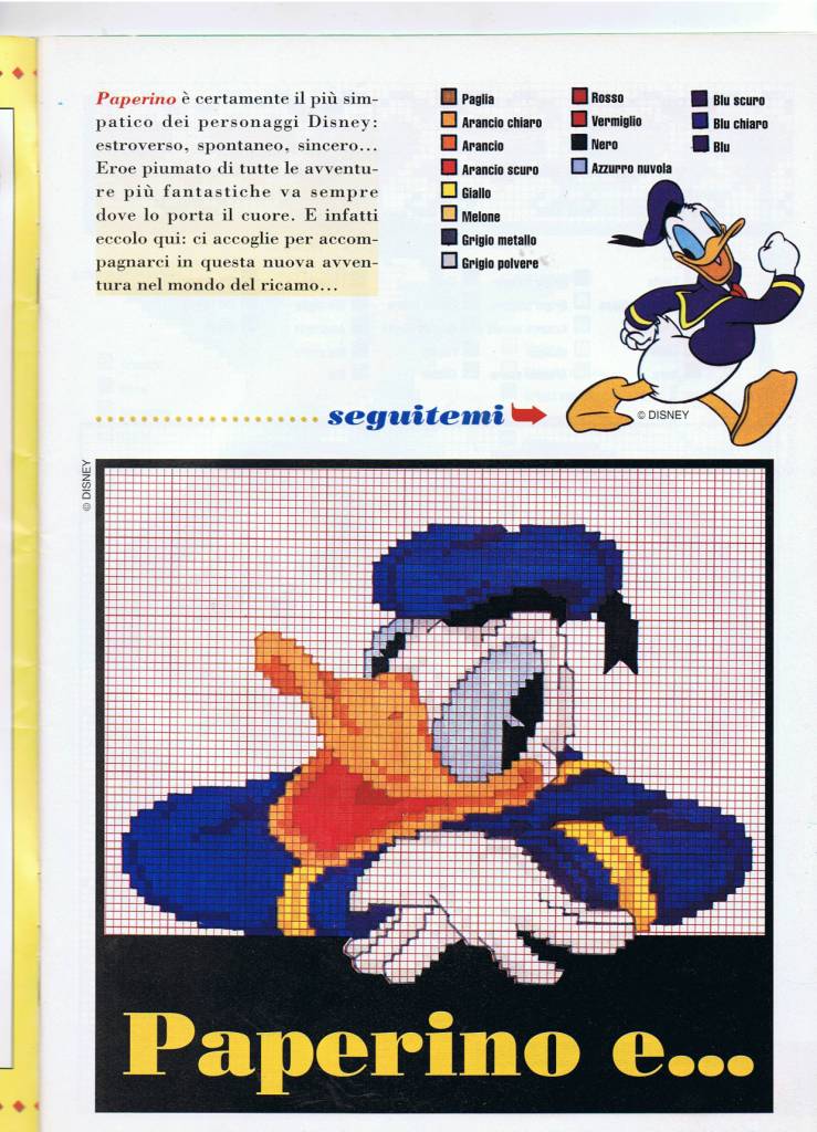 Cross stitch pattern Donald Duck