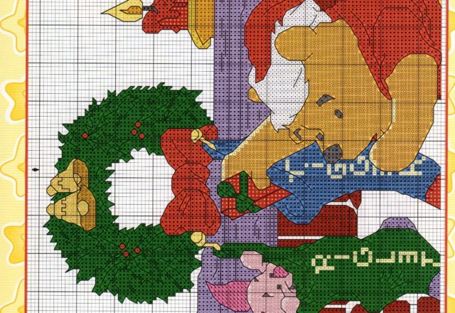 Cross stitch pattern Winnie The Pooh and the fireplace (1)