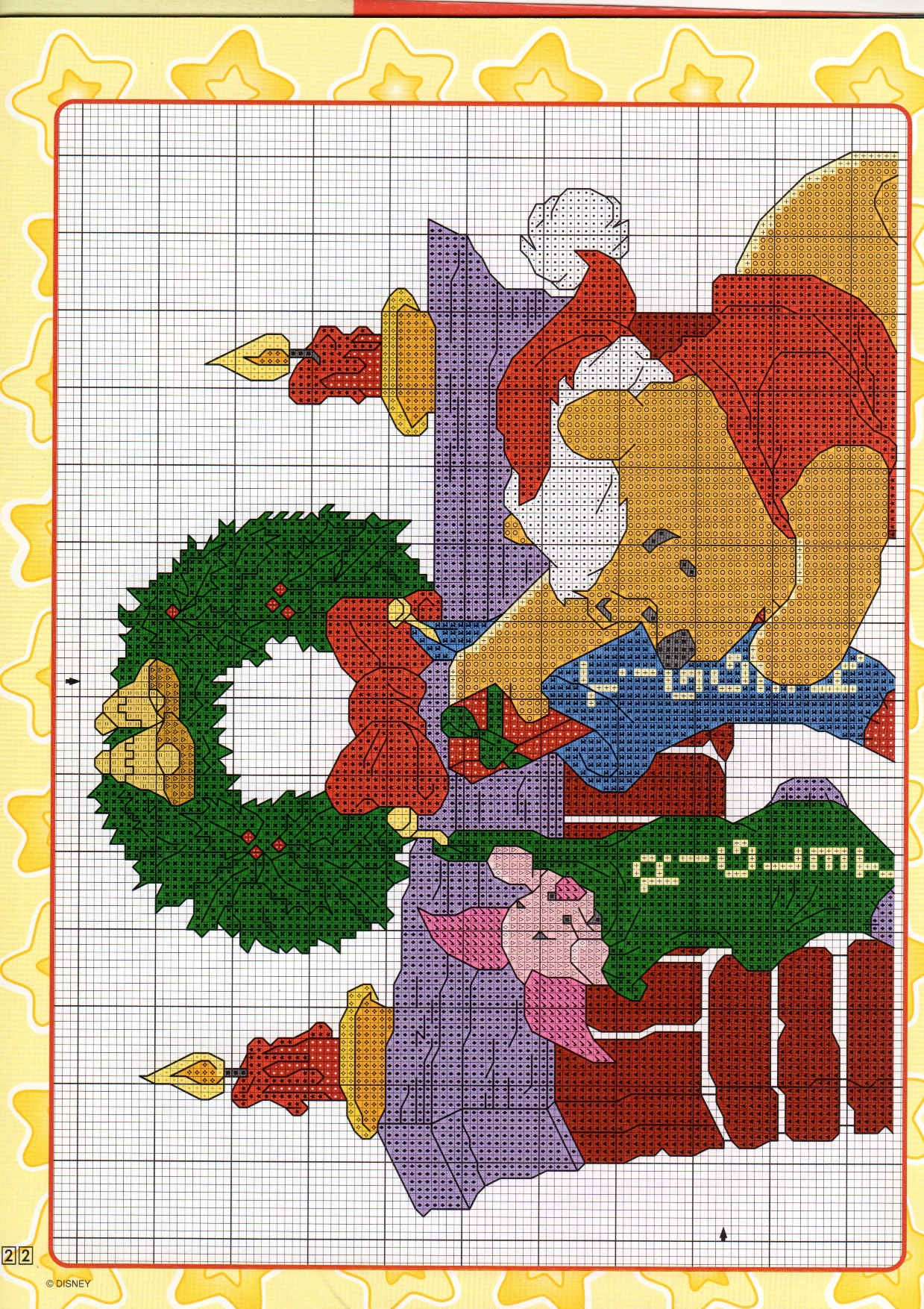 Cross stitch pattern Winnie The Pooh and the fireplace (1)