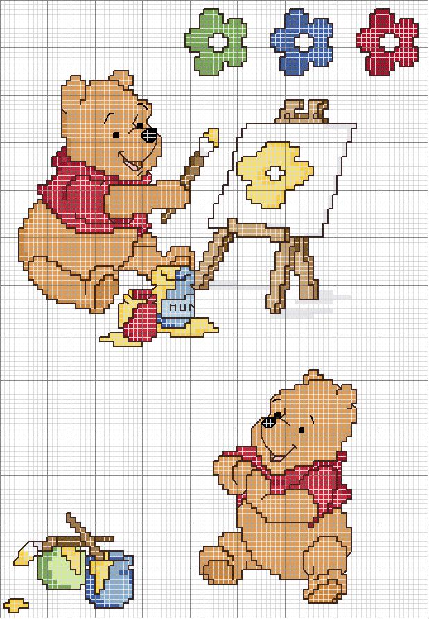 Cross stitch pattern Winnie The Pooh is painting