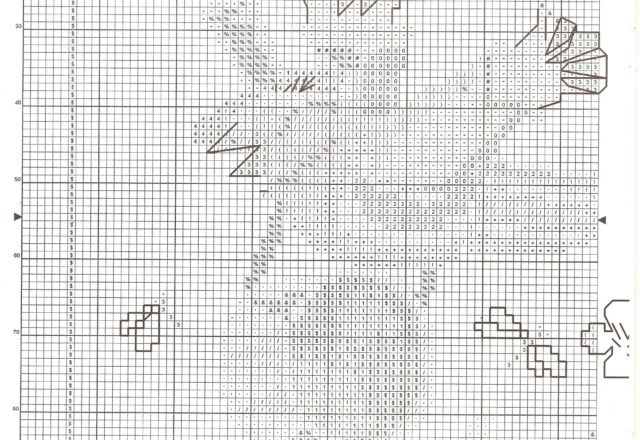 Cross stitch pattern a flying robin for babies (2)