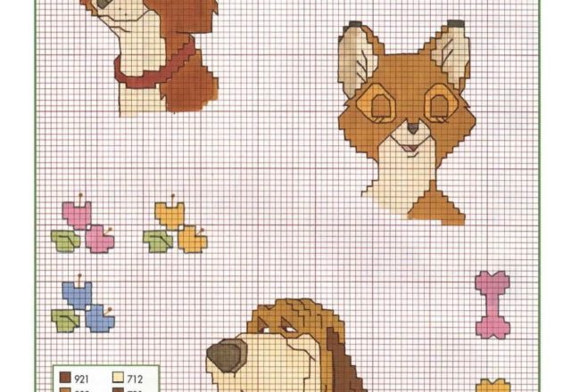 Cross stitch pattern of The Fox and the Hound Walt Disney (2)