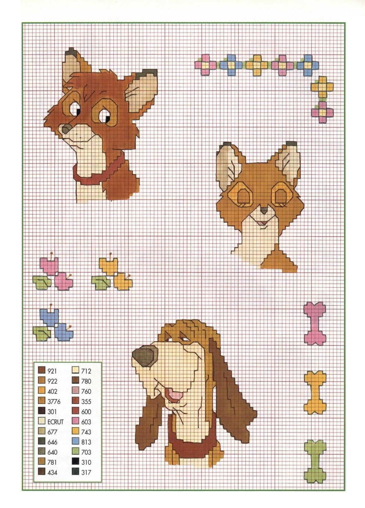 Cross stitch pattern of The Fox and the Hound Walt Disney (2)