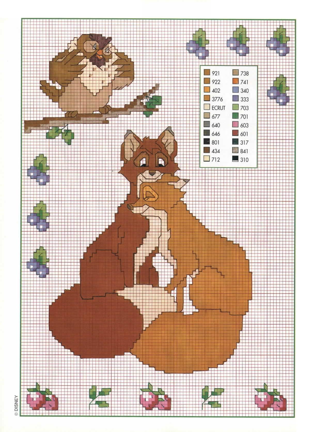 Cross stitch pattern of The Fox and the Hound Walt Disney (3)