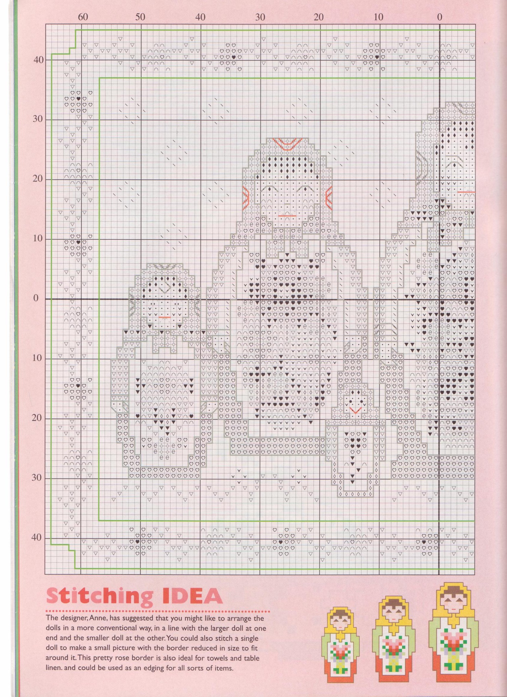 Cross stitch pattern of a matryoshka (2)