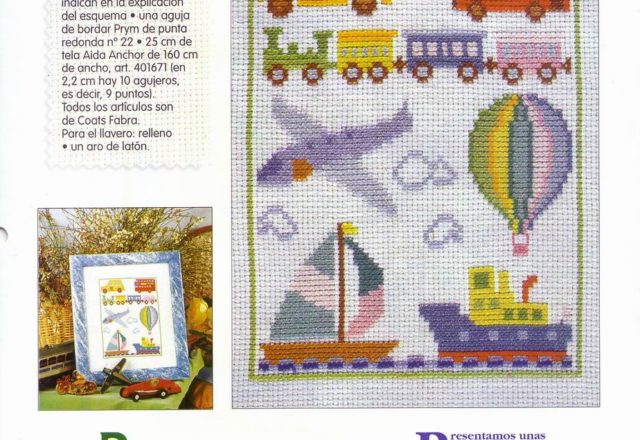 Cross stitch pattern painting with small helicopters (1)