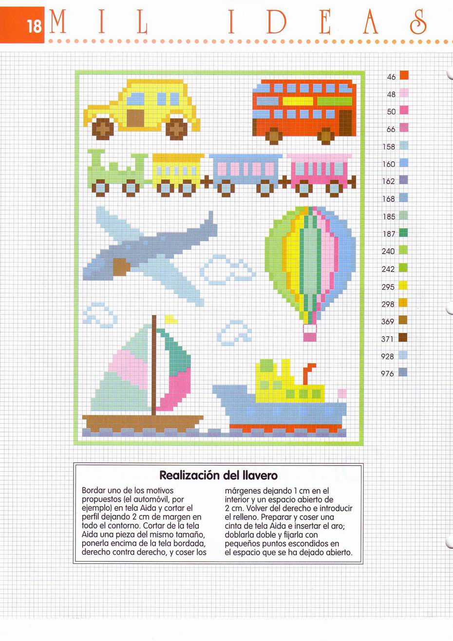 Cross stitch pattern painting with small helicopters (2)