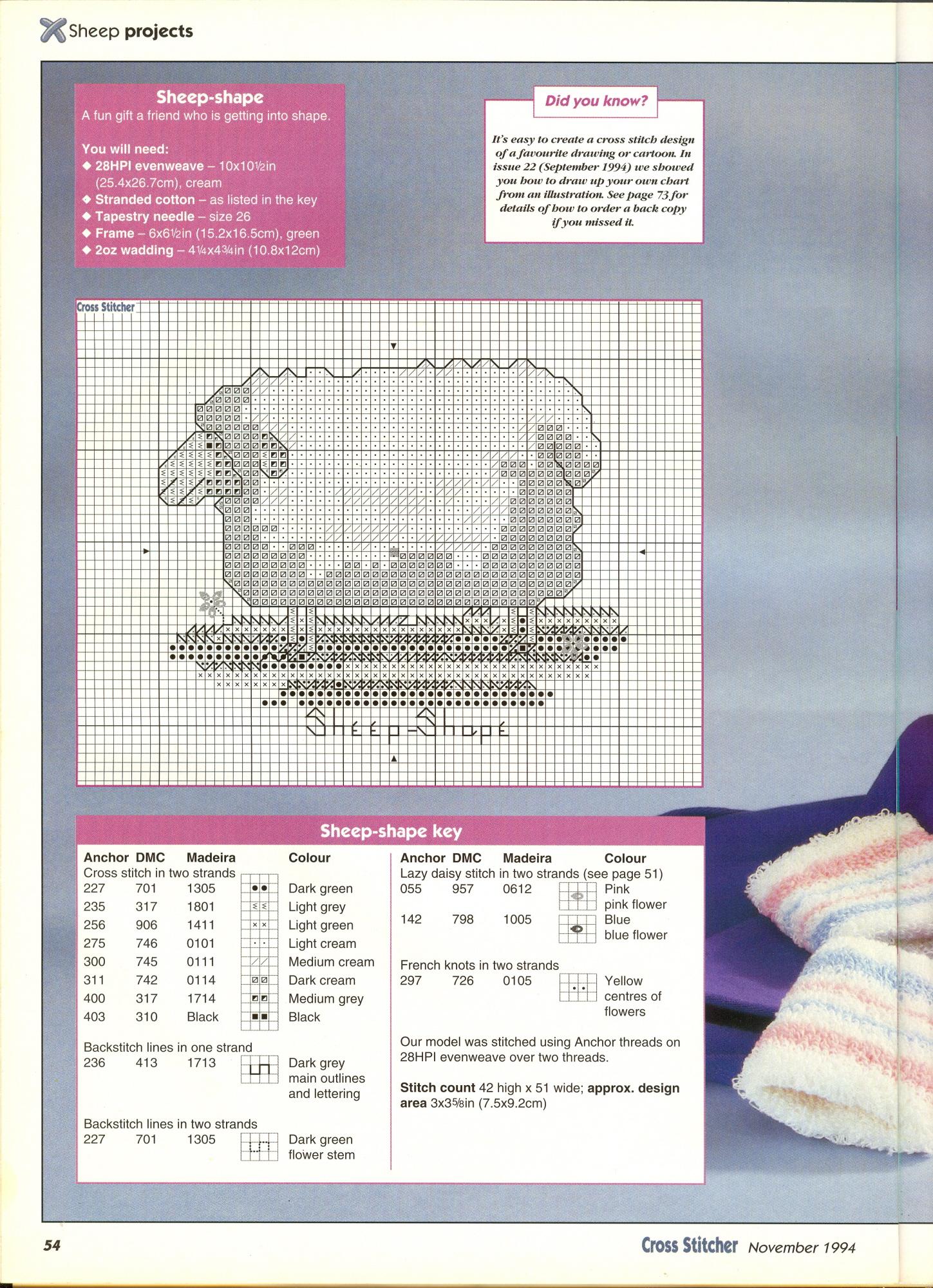 Cross stitch pattern sheep animal (2)