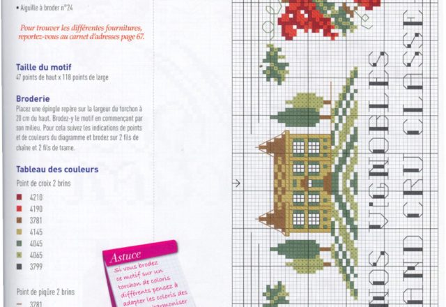 Cross stitch pattern vineyard