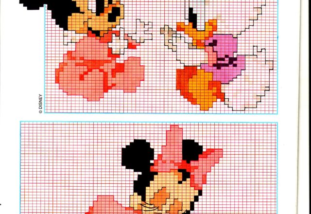 Cross stitch patterns Baby Daisy Duck and Minnie Mouse