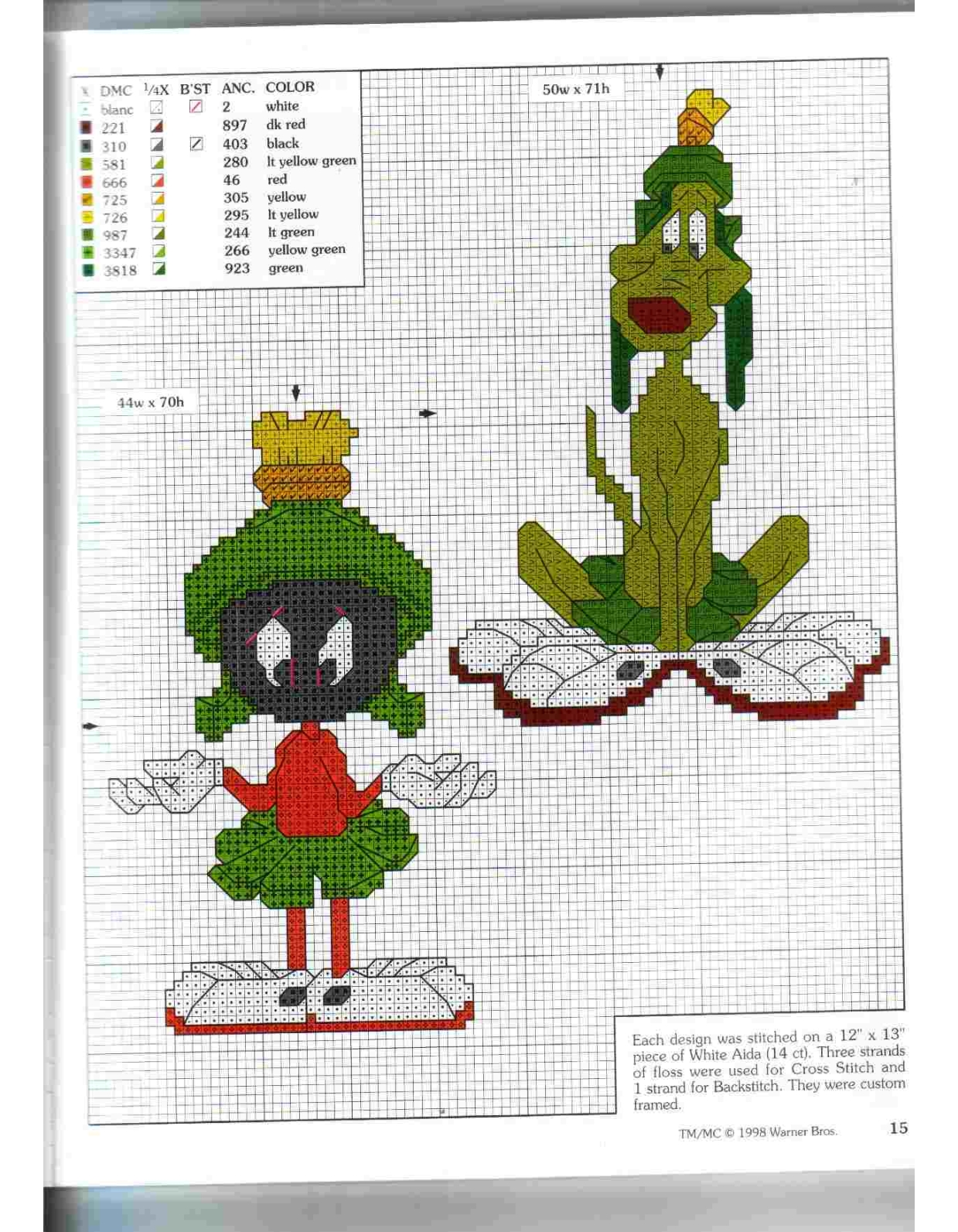 Cross stitch patterns Marvin The Martians
