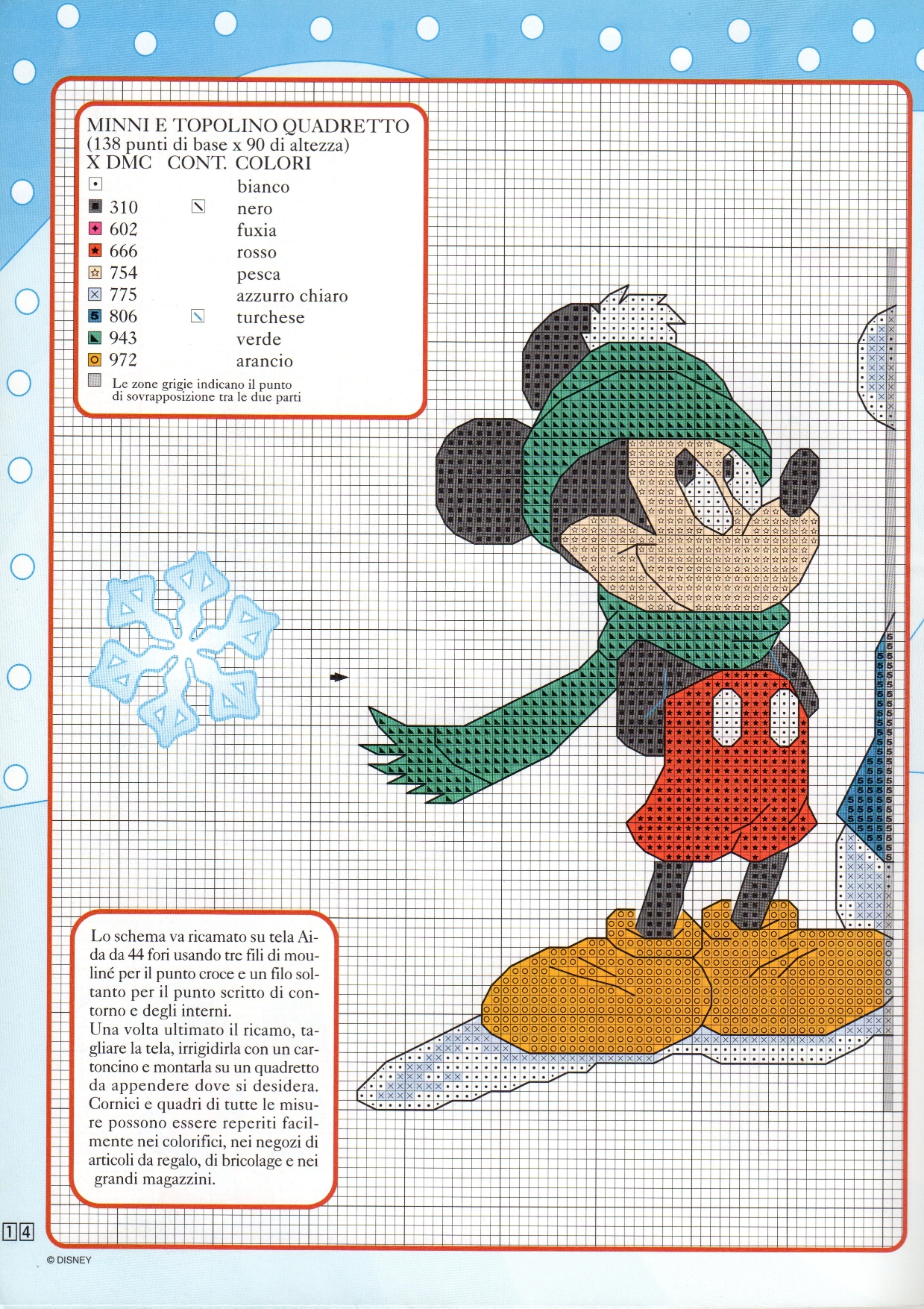 Cross stitch patterns Mickey and Minnie Mouse make Snowman (1)