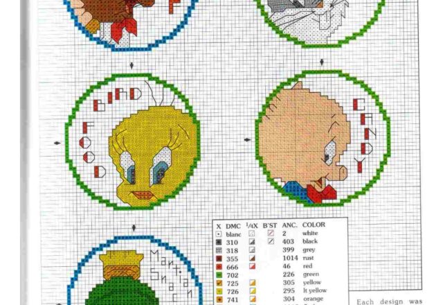 Cross stitch patterns Tweety Marvin the Martians Porky Pig Taz (3)