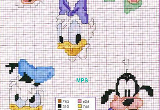 Cross stitch patterns baby Disney faces