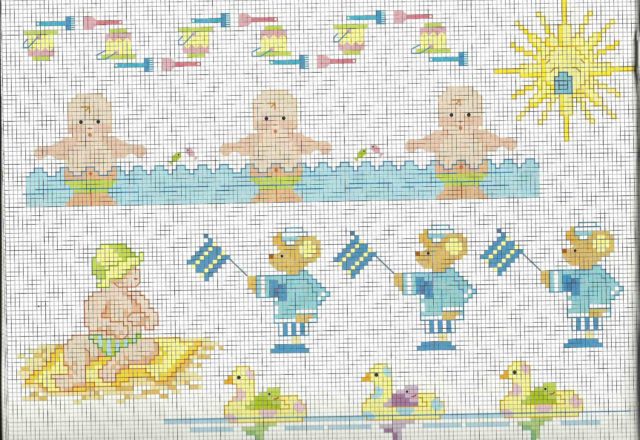 Cross stitch patterns baby blanket ideas sea bucket and shovel