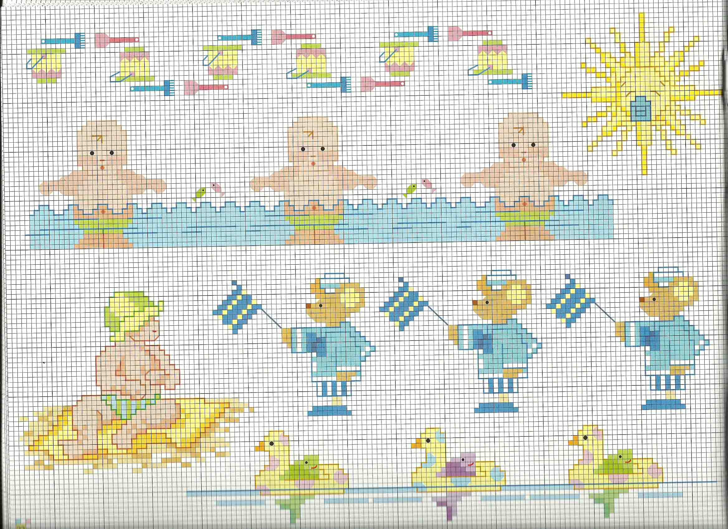 Cross stitch patterns baby blanket ideas sea bucket and shovel