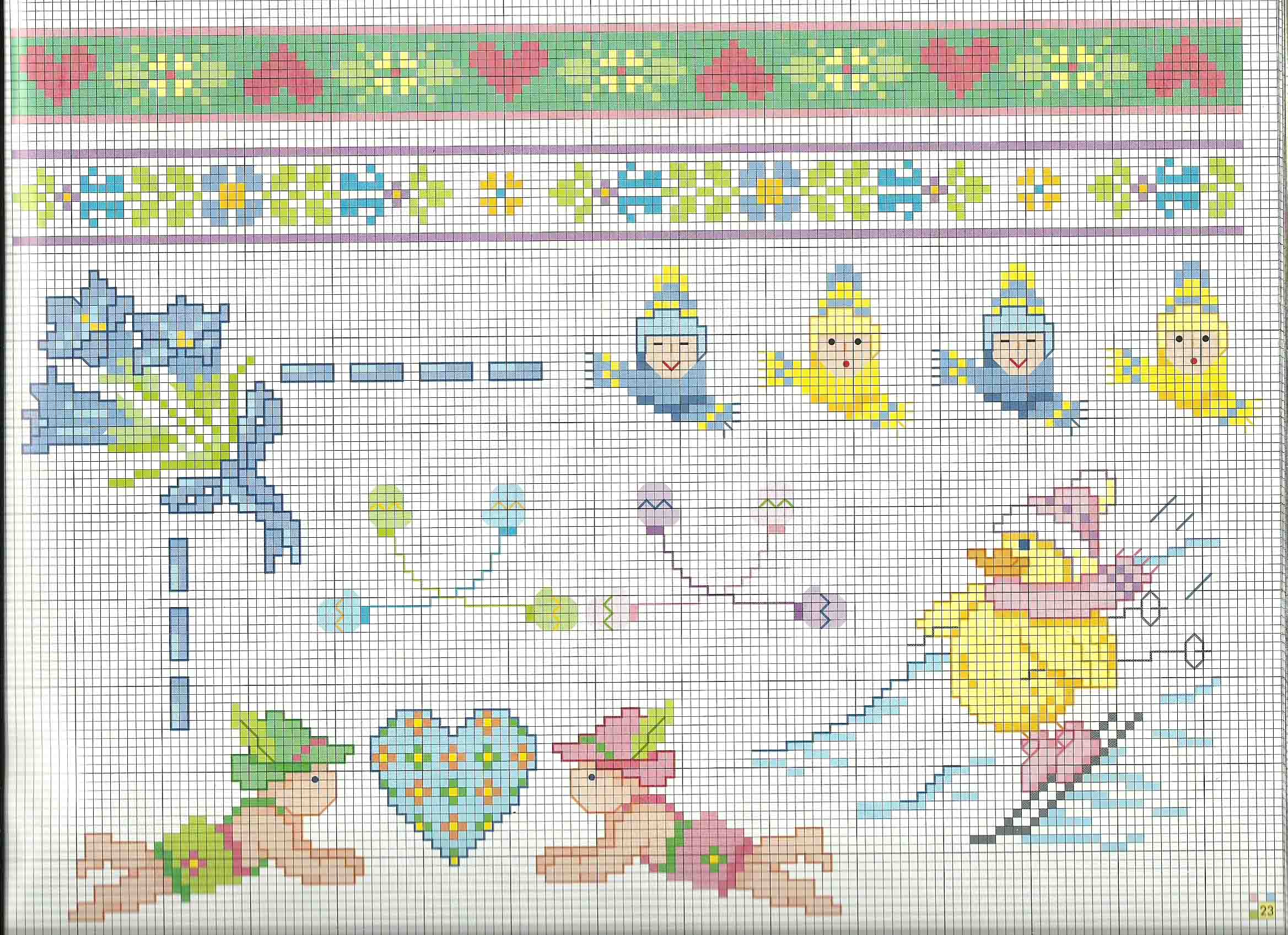 Cross stitch patterns baby blanket on the snow