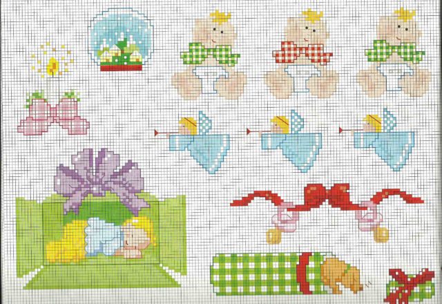 Cross stitch patterns baby blankets my first Christmas